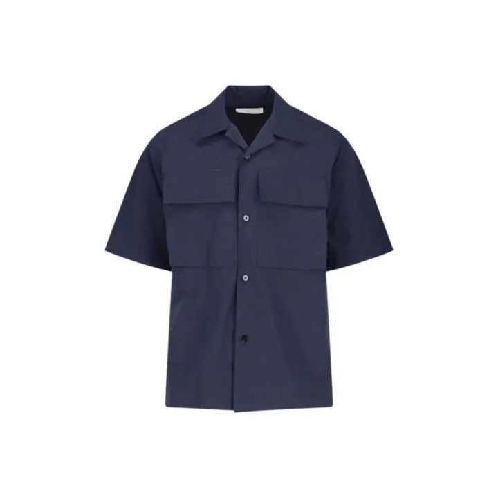 Jil Sander JIL SANDER Short Sleeve Pocket Shirt in Blue 0079 Size US M / EU 48-50 / 2 - 1 Thumbnail
