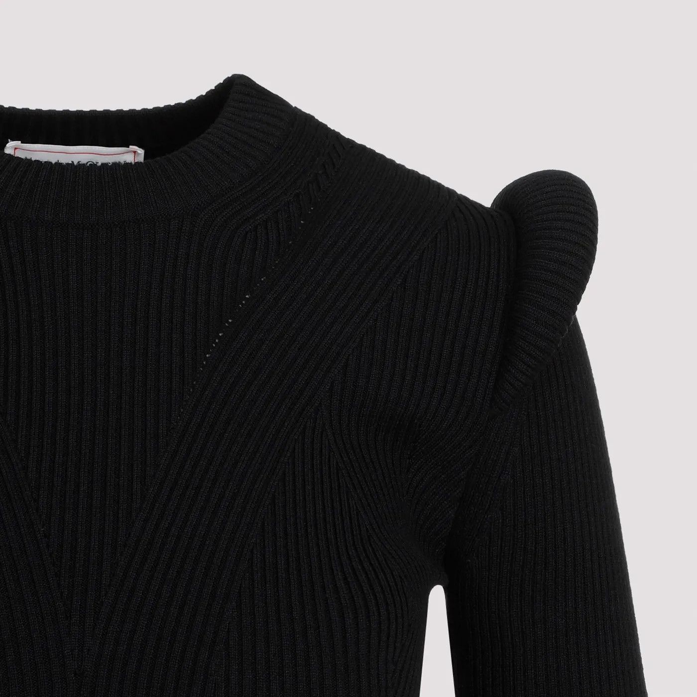 Alexander McQueen o1s22i1n1024 Ribbed Peplum Sweater in Black Size S / US 4 / IT 40 - 4 Thumbnail