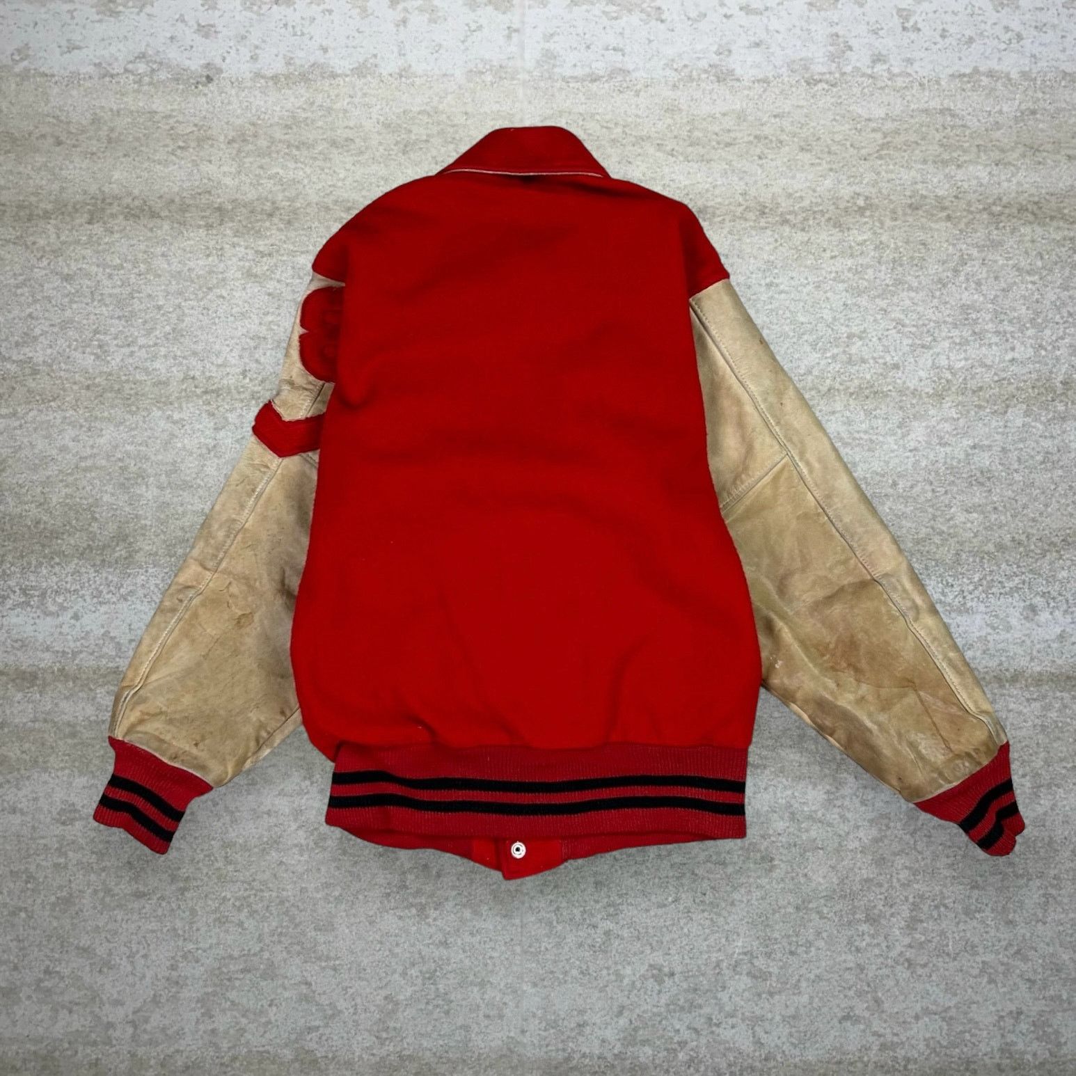 Vintage True Vintage 50s Ripon Varsity Jacket Mens XS Red Tan Sleeve Size US XS / EU 42 / 0 - 2 Thumbnail