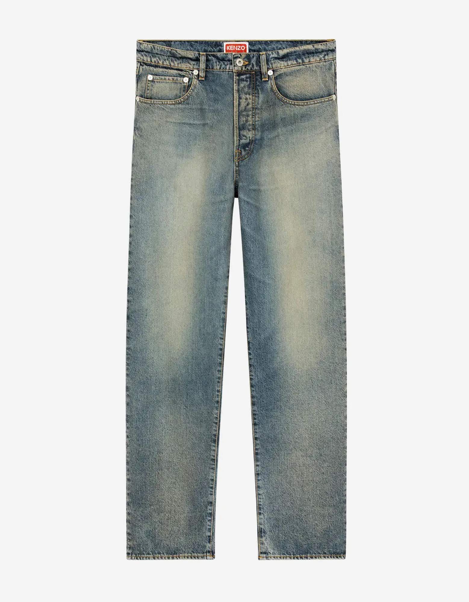 image of Kenzo Blue Asagao Japanese Denim Jeans, Men's (Size 34)