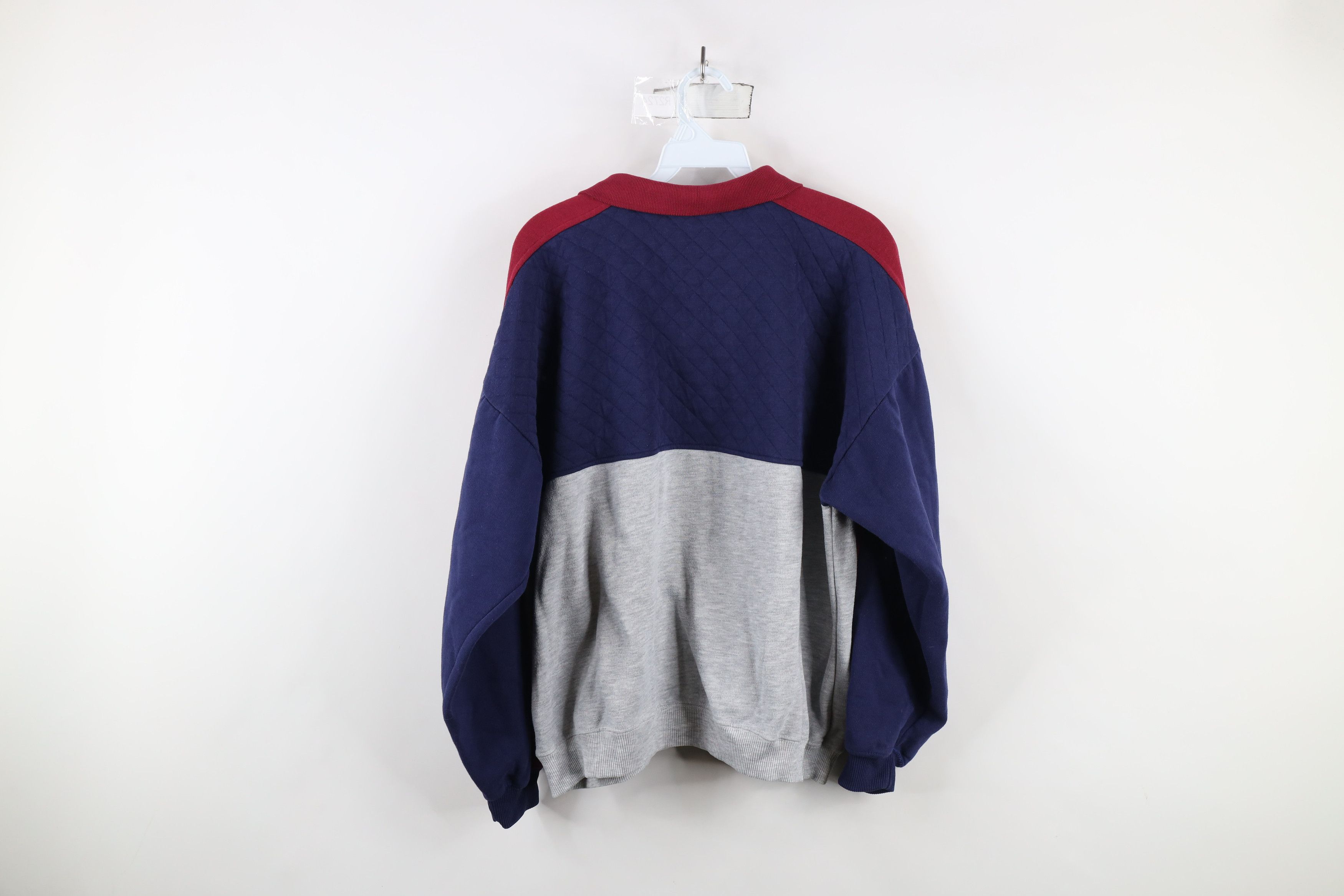 Vintage Vintage 90s Streetwear Block Boxy Fit Collared Sweatshirt Size US XL / EU 56 / 4 - 6 Thumbnail