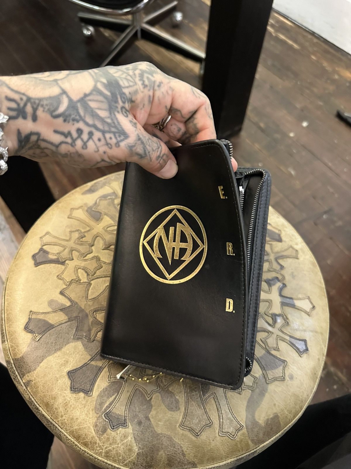 Enfants Riches Deprimes ERD black leather NA narcotics bag keep all wallet Size ONE SIZE - 4 Thumbnail