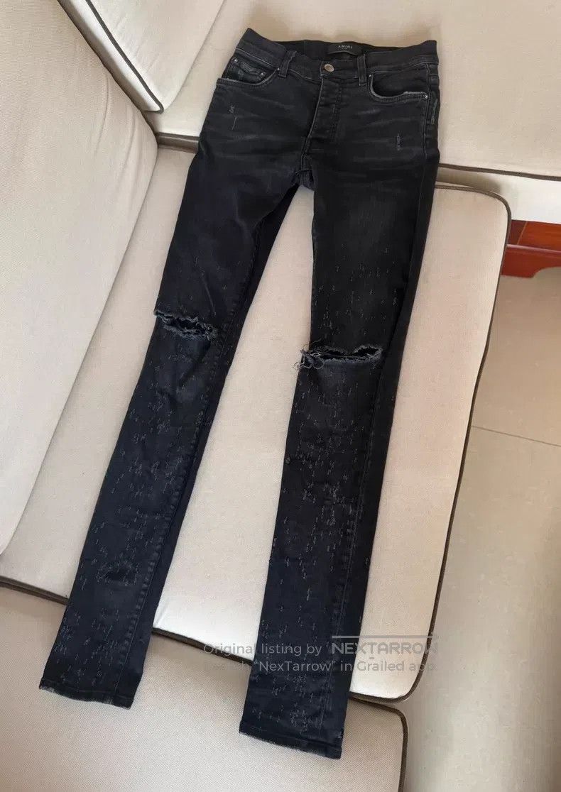 Amiri Amiri Black Shotgun Destroyed Denim Jeans Size US 28 / EU 44 - 1 Thumbnail