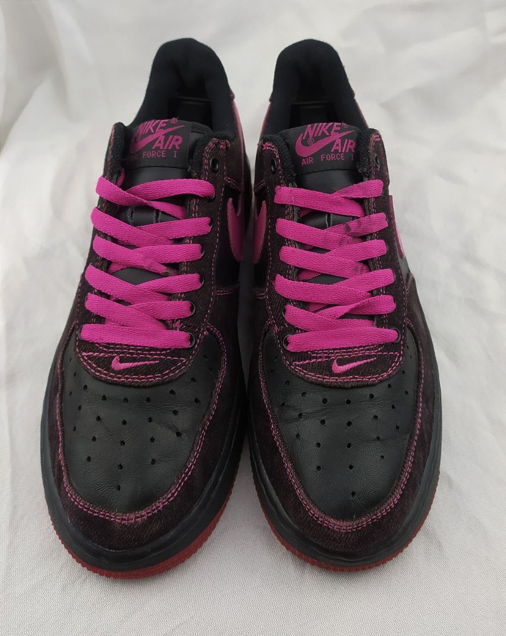 Nike Rare Vintage Nike Air Force 1 Pink/ Violet Denim 8Us/39 Eur Size US 8 / IT 38 - 4 Thumbnail