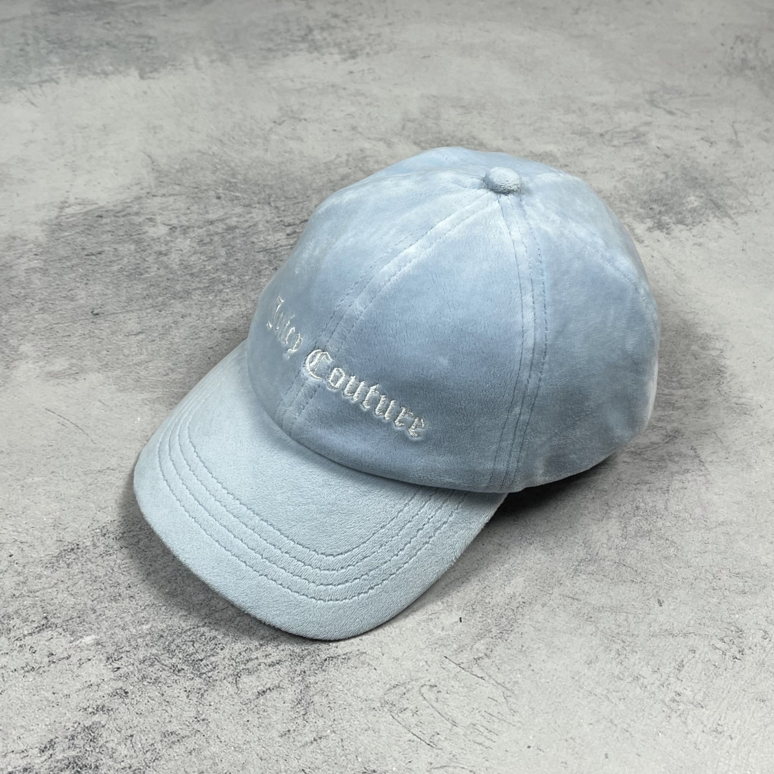 Juicy Couture Juicy Couture Baby Blue Y2K Velour Baseball Cap Size ONE SIZE - 1 Thumbnail