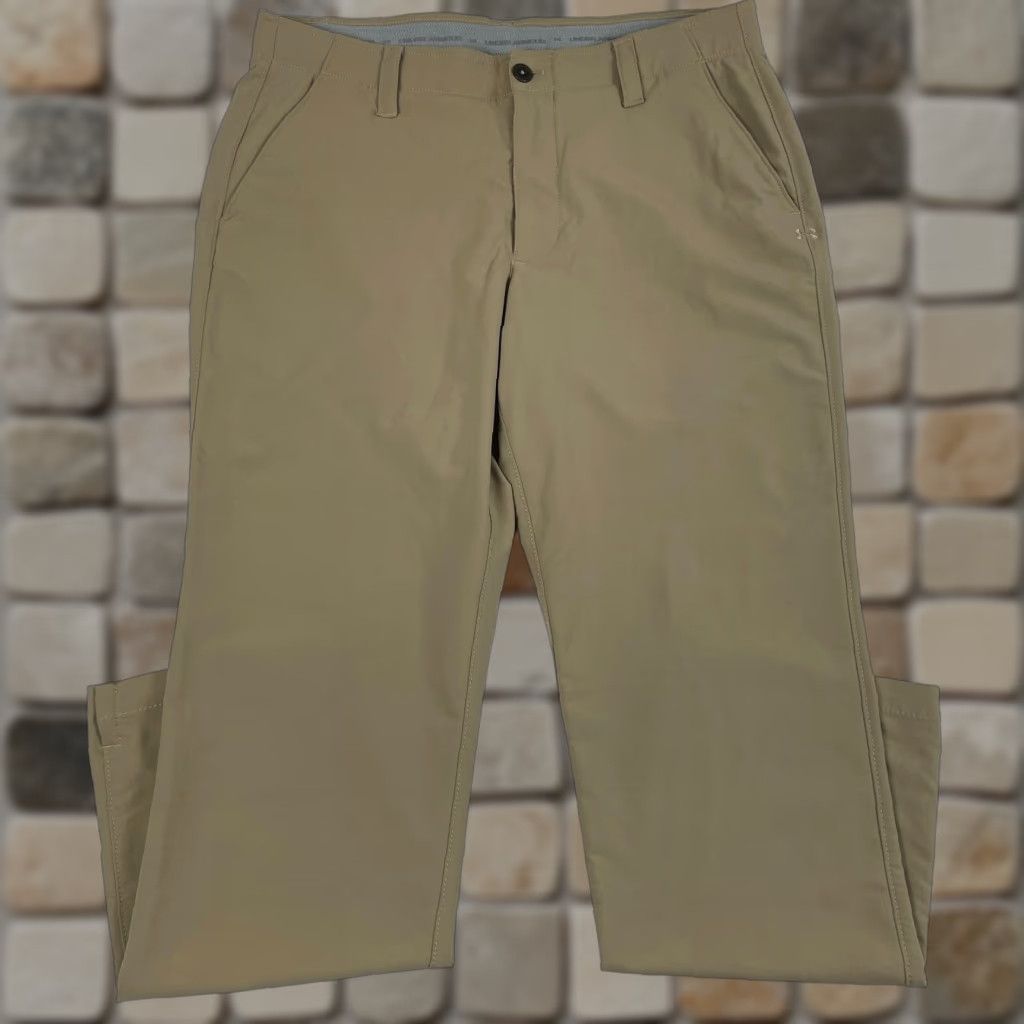Under Armour Under Armour Pants Mens 36 x 30 Beige Golf Straight Leg Outdoors Stretch Casual Workwear 5-Pocket Mens Level Size US 36 / EU 52 - 1 Thumbnail
