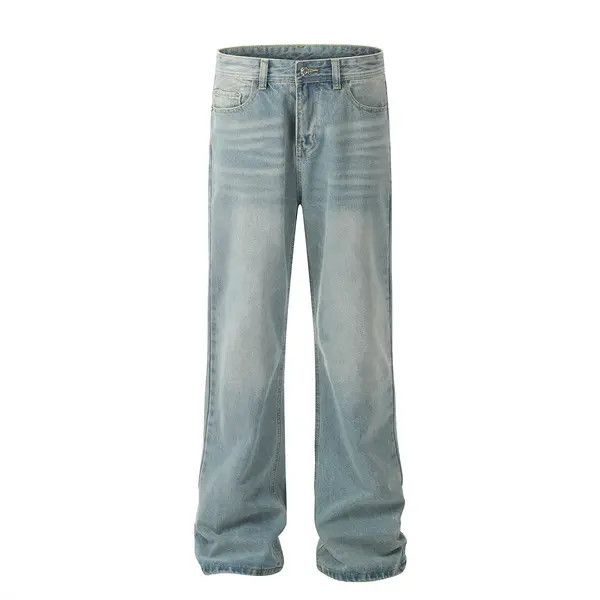 Japanese Brand Yumi Heavy washed punk men's distressed loose wide-leg jeans Size US 32 / EU 48 - 1 Thumbnail