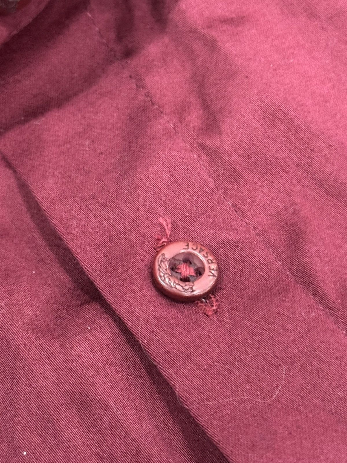 Versace Jeans Couture Versace Jeans Couture Medusa Head Embroidery Shirt Burgundy Size US M / EU 48-50 / 2 - 6 Thumbnail