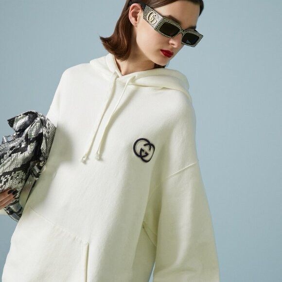 Gucci NWT Gucci Gucci GG Logo Motif Embroidered Hoodie Sz S 100% A Size S / US 4 / IT 40 - 1 Thumbnail