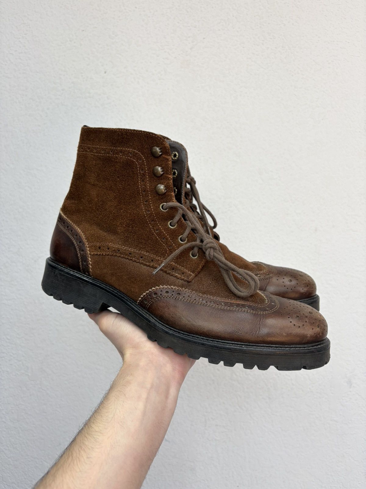 If Six Was Nine Vintage Y2K Guidi CCP Style Distressed Leather Biker Boots Size US 10 / EU 43 - 1 Thumbnail