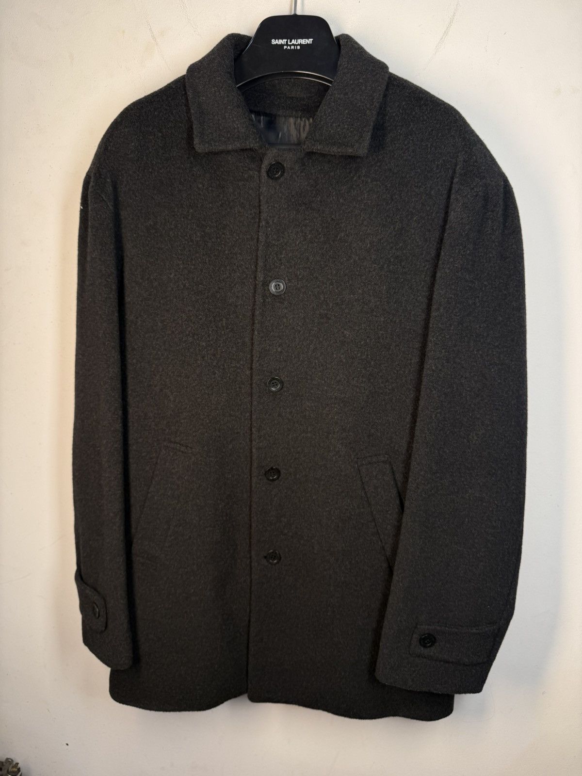 Yves Saint Laurent Wool YSL Coat Soft Grey Vintage Winter Jacket 90s Size US L / EU 52-54 / 3 - 9 Thumbnail