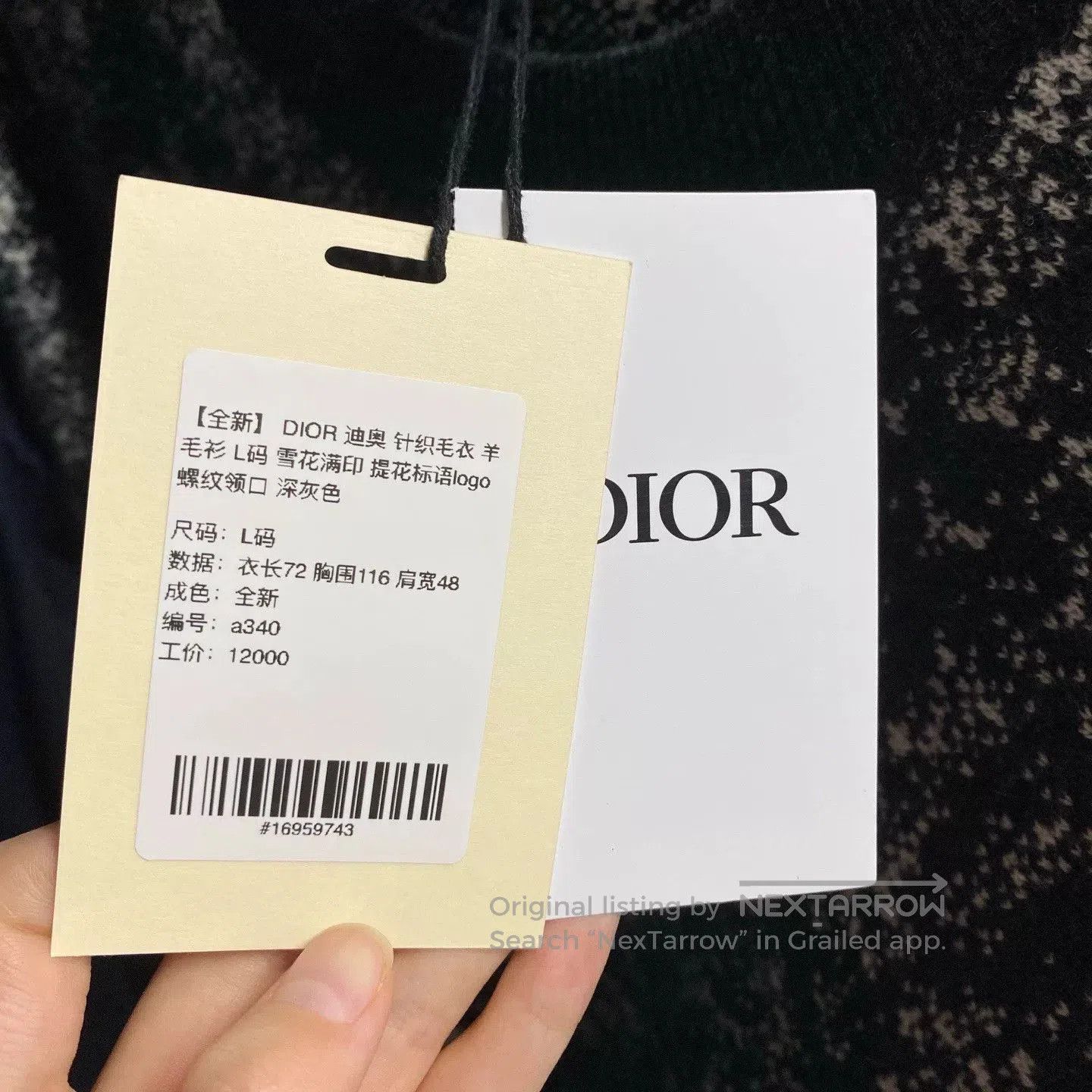 Dior Dior Knit Sweater Snowflake Print Logo. Size US L / EU 52-54 / 3 - 5 Thumbnail