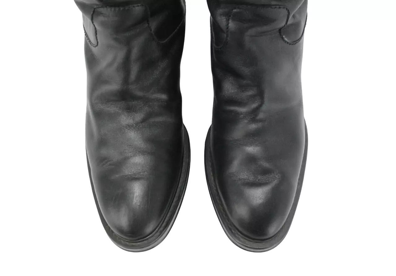 Tod's TOD'S Shoes Women's EU 37 Black Leather Block Heel Mid Top Size US 7 / IT 37 - 8 Thumbnail