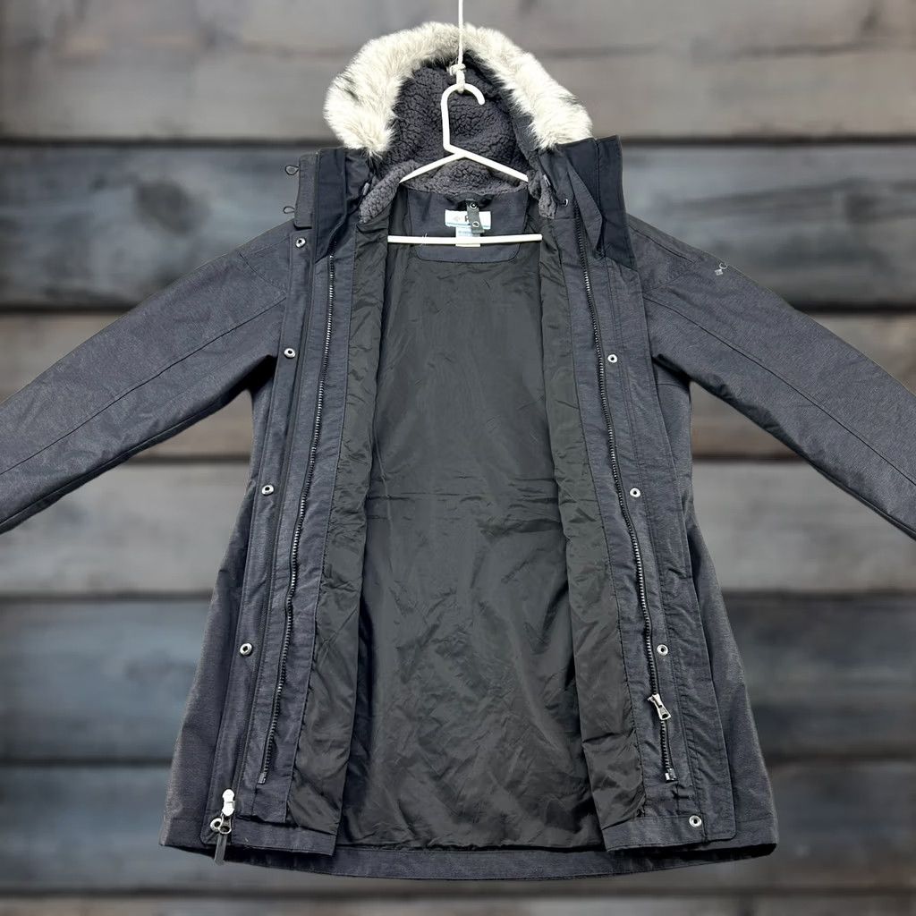 Vintage COLumbia Jacket Womens Large Gray Parka Hooded Nylon Long Interchange Size L / US 10 / IT 46 - 1 Thumbnail