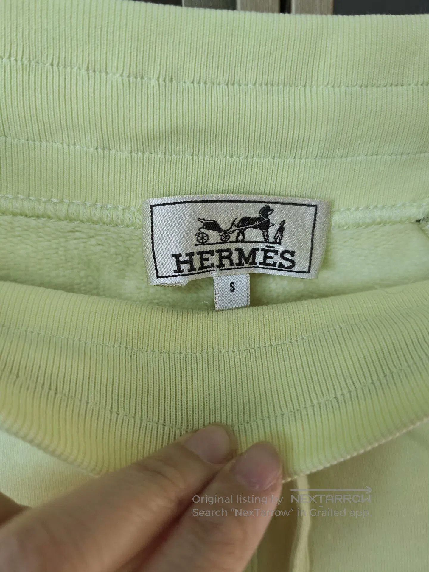 Hermes Hermes Green Fleece-Lined Sweat Shorts. Size US 36 / EU 52 - 2 Thumbnail