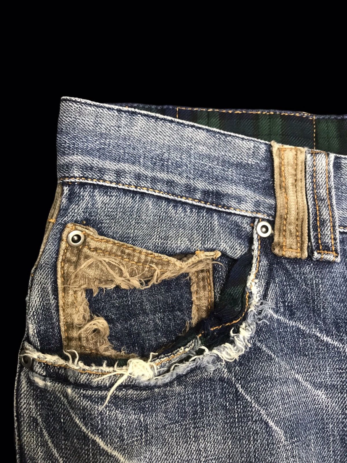 Japanese Brand 💥DENIM ART💥SACRIFICE Japan Destroyed Patchwork Denim F156 Size US 34 / EU 50 - 10 Thumbnail