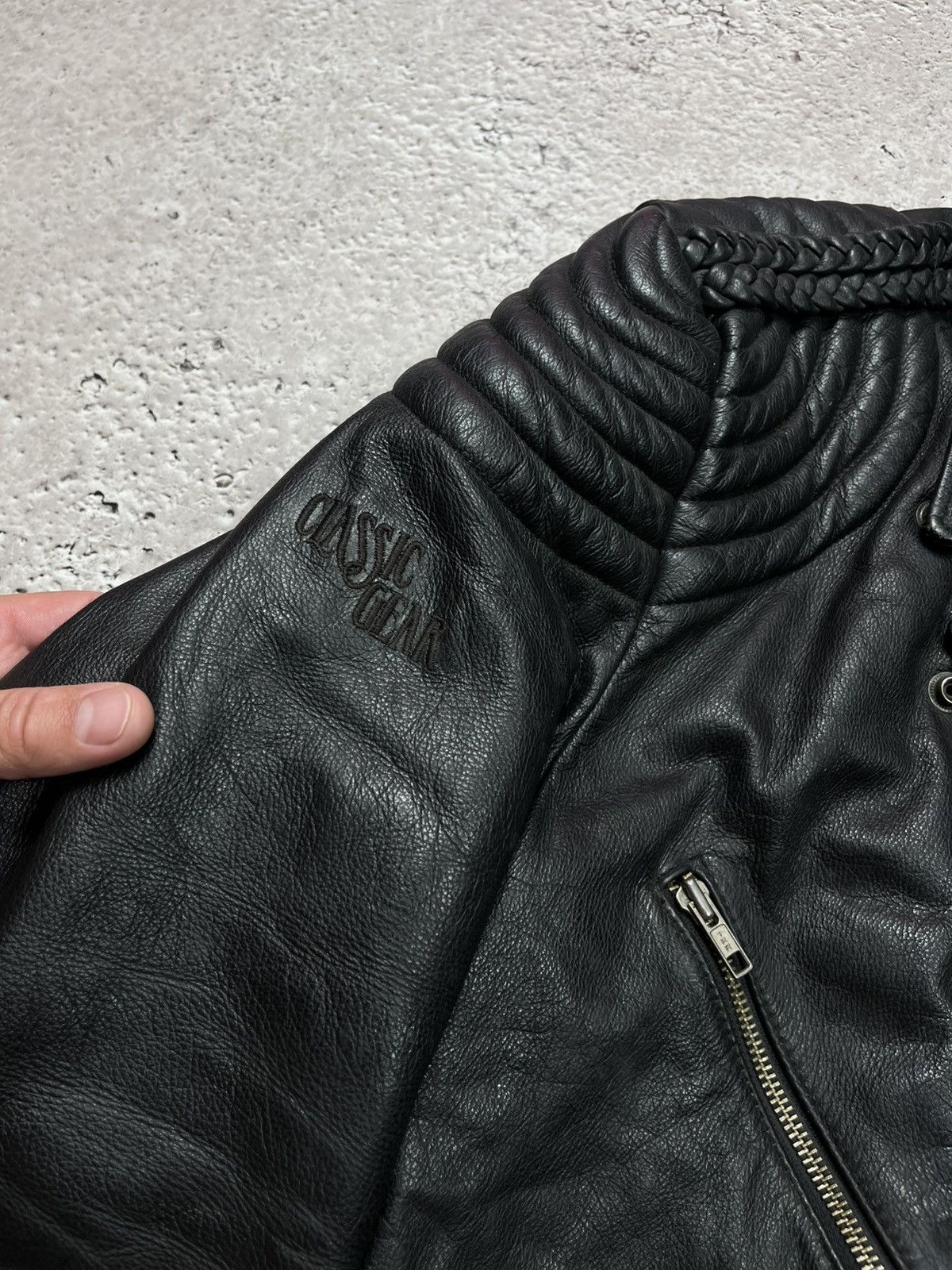 Leather Vintage Heavy Leather Biker Jacket Black Men’s 3XL Moto Size US XXL / EU 58 / 5 - 4 Thumbnail