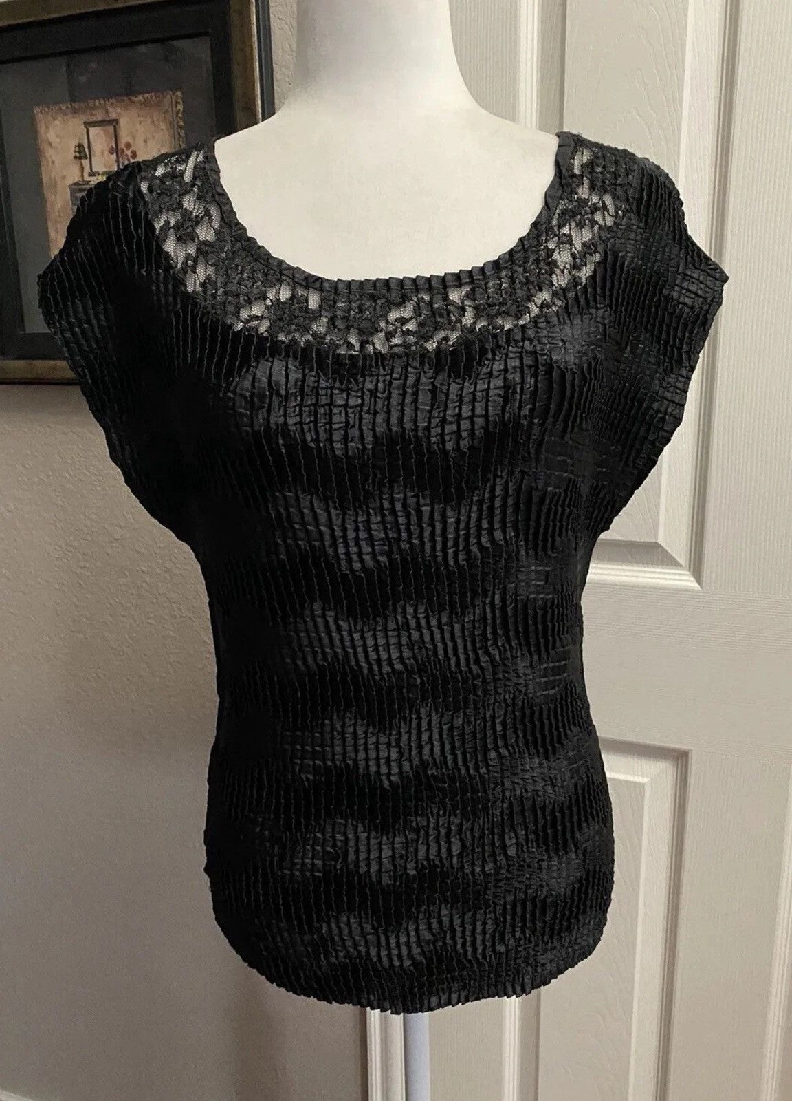 Other Dressbarn Vintage Y2K Crinkle Top, Size M, Short Sleeve Size M / US 6-8 / IT 42-44 - 2 Thumbnail