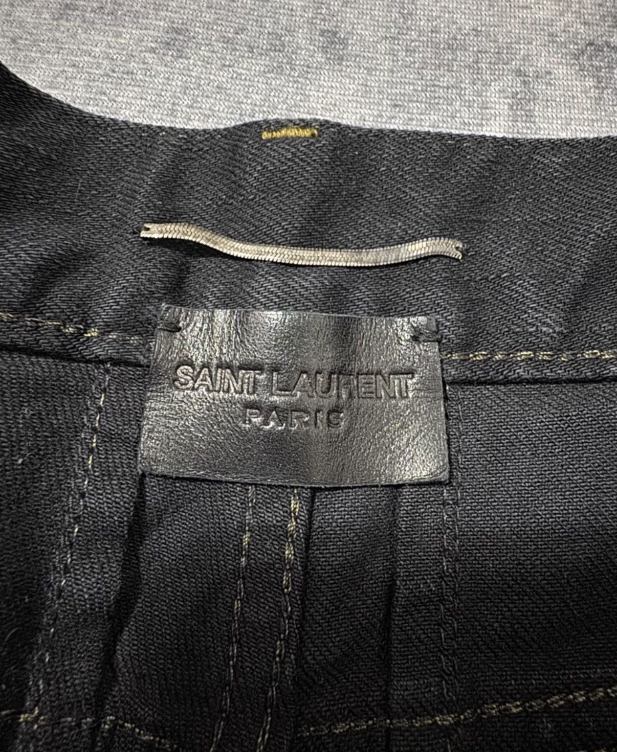 Saint Laurent Paris SLP 15SS Black Mud Oil Stain Heavy Destroyed Jeans Size US 29 - 6 Thumbnail