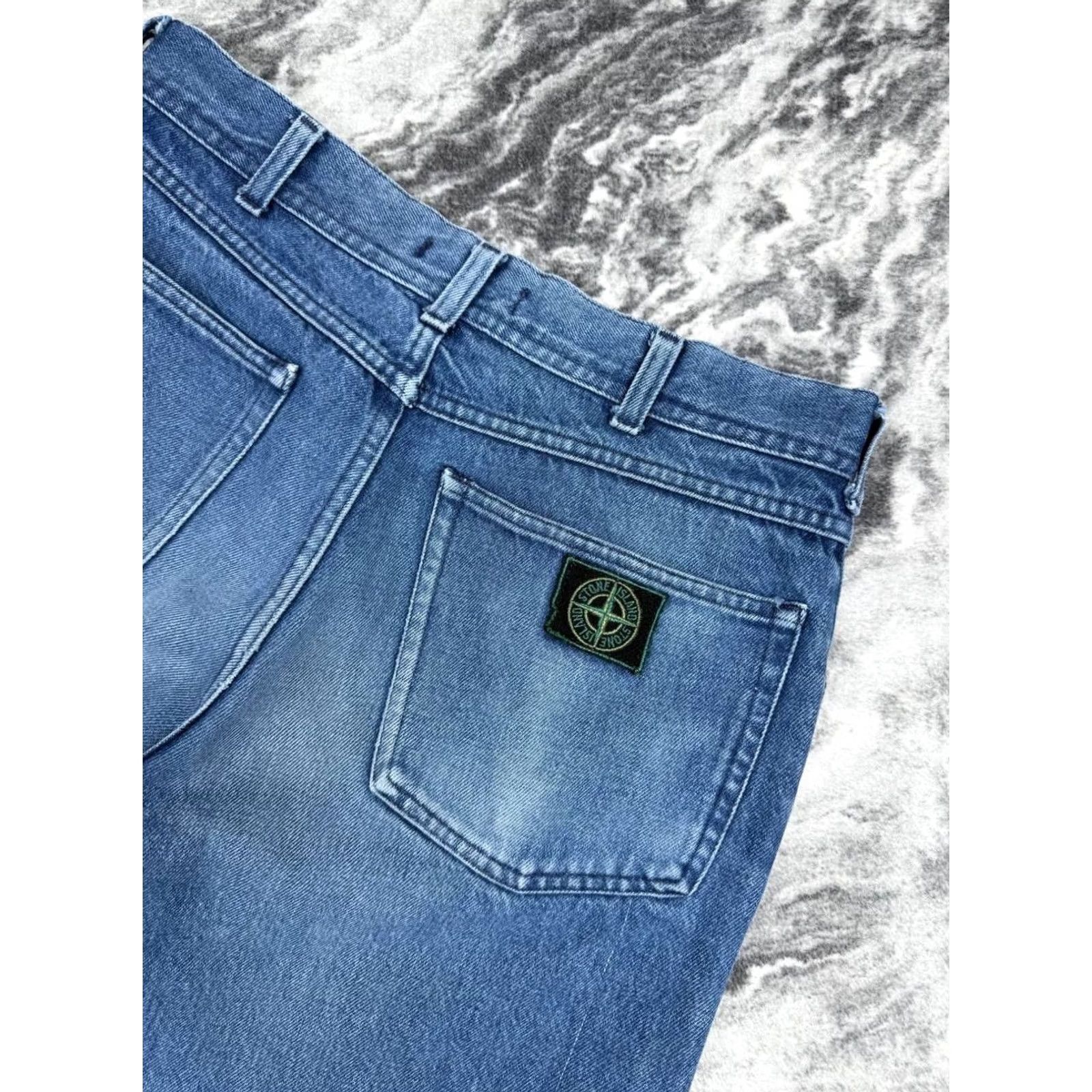 Stone Island VINTAGE Stone Island Denim Baggy Jeans 90s Archive Men Size 48 Blue Stone Island Jeans 90s Mens Jeans Regular 5-Pocket Design Inseam 30 in Size US 32 / EU 48 - 3 Thumbnail