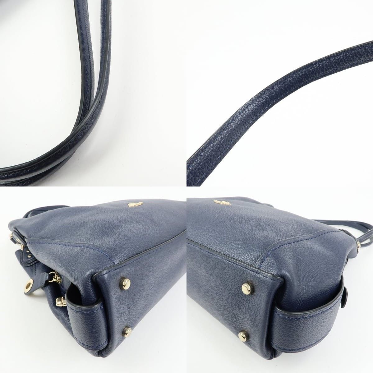 Coach Coach Edie Leather Shoulder Bag Navy Size ONE SIZE - 4 Thumbnail
