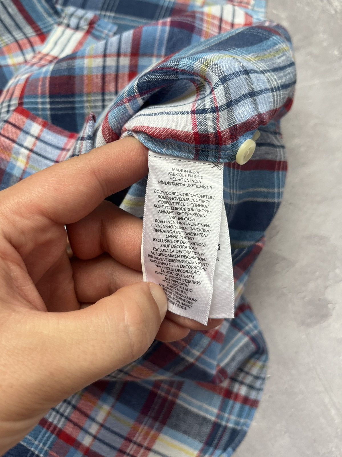 Polo Ralph Lauren Polo Ralph Lauren Checked Short Sleeve Shirt Button Linen Size US M / EU 48-50 / 2 - 6 Thumbnail