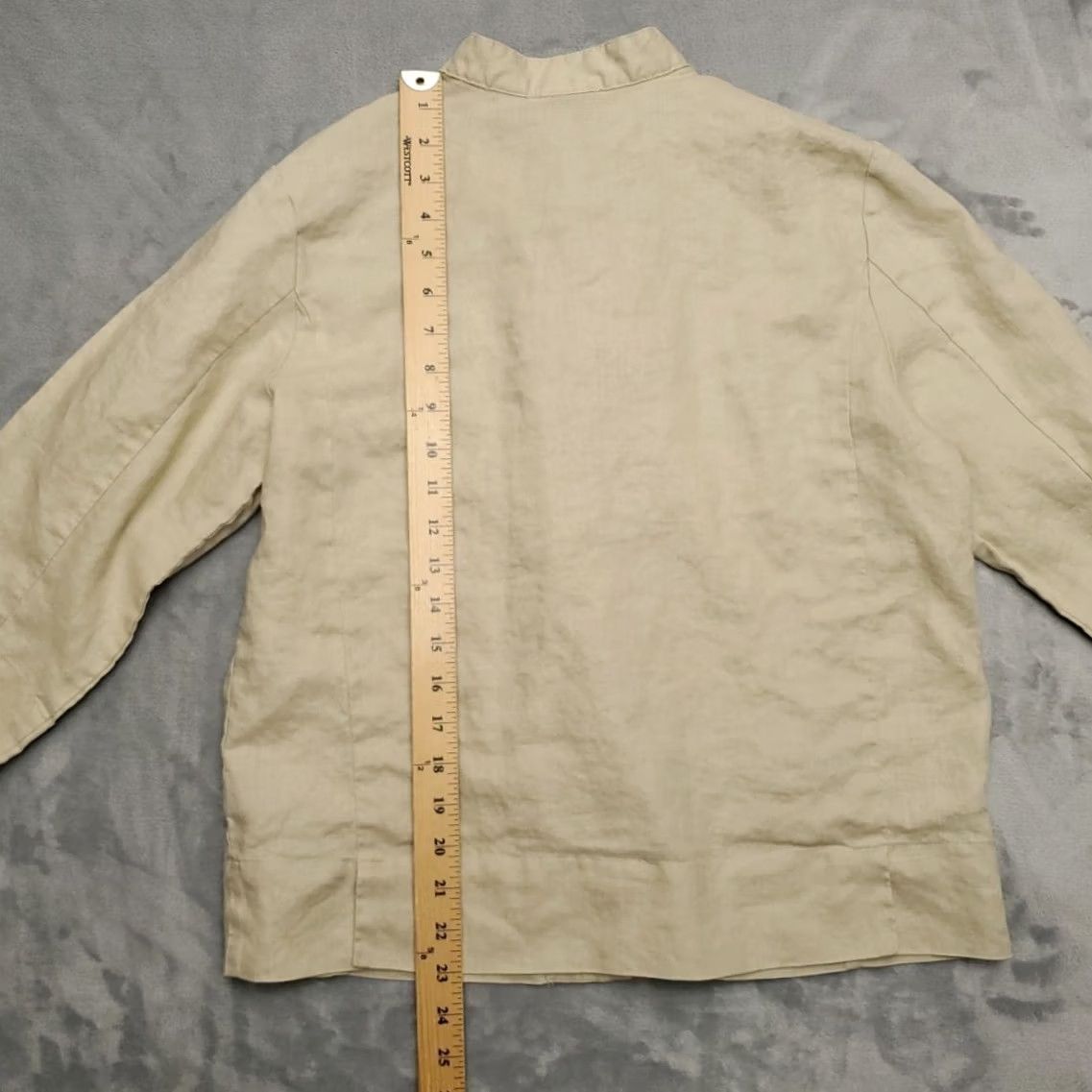 Vintage VINTAGE Westbound Shirt Womens 12 Beige 100% Linen Button-Up Collared 3/4 Sleeve Casual Top Size XL / US 12-14 / IT 48-50 - 6 Thumbnail