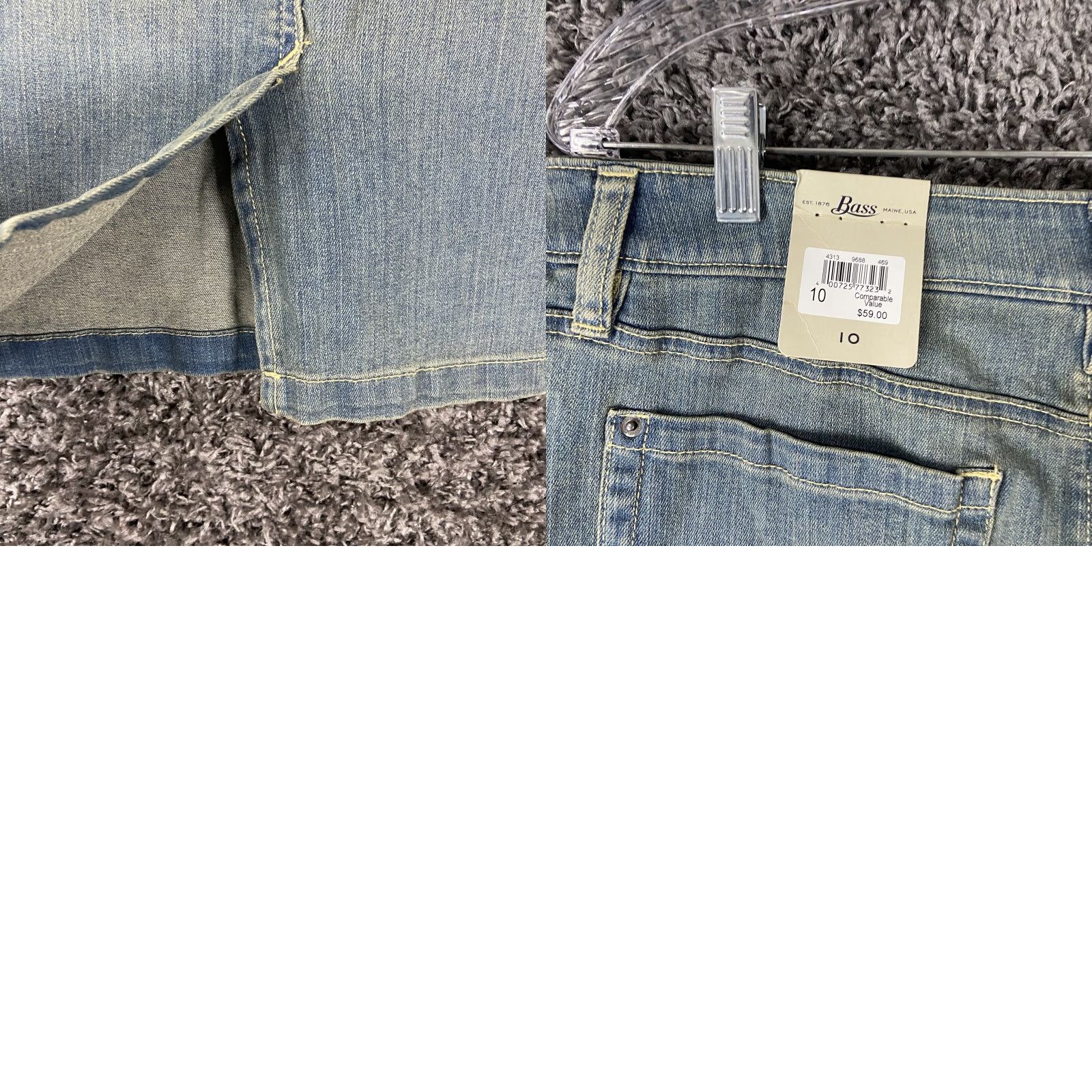 Vintage NEW G.H. Bass & Co. Denim Skirt Women’s 10 Blue Knee Length Straight Pencil Size 32" / US 10 / IT 46 - 8 Thumbnail
