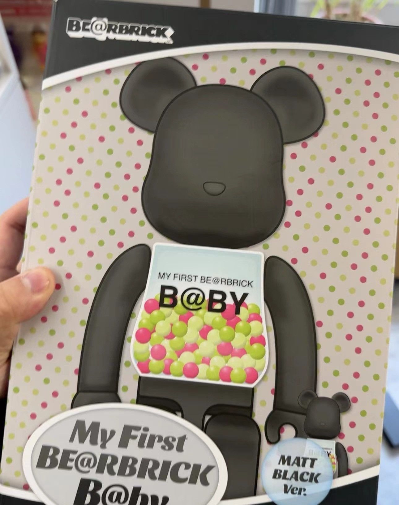 Japanese Brand × Medicom Toy Bearbrick My First Baby 100% & 400% Set Matte Black Glow Size ONE SIZE - 3 Thumbnail