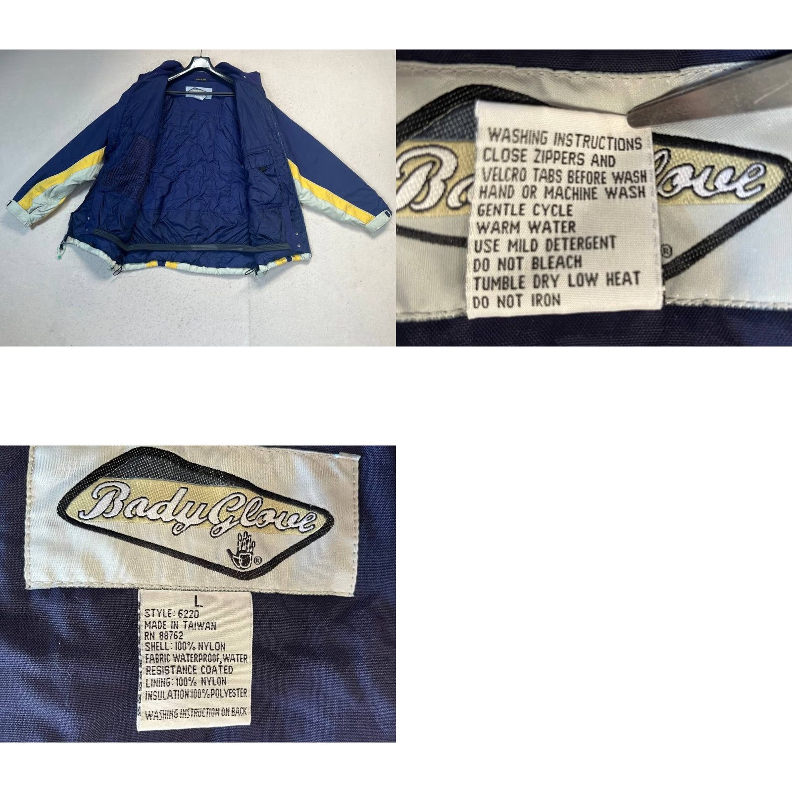 Body Glove VINTAGE Body Glove Active Jacket Hooded L Large Gray Yellow Size US L / EU 52-54 / 3 - 8 Thumbnail