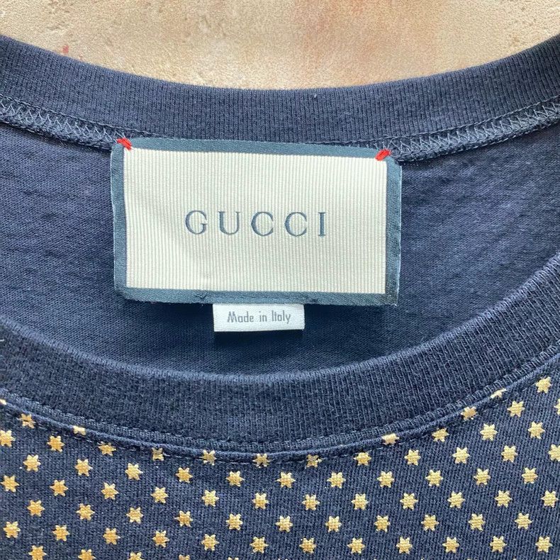 Gucci Gucci Black gold star full print letter logo short sleeve 2 Size S / US 4 / IT 40 - 3 Thumbnail