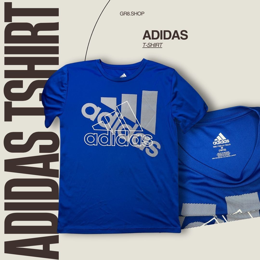 Adidas Adidas Youth Blue Graphic Logo T-Shirt Medium Polyester Comf Size US M / EU 48-50 / 2 - 1 Thumbnail