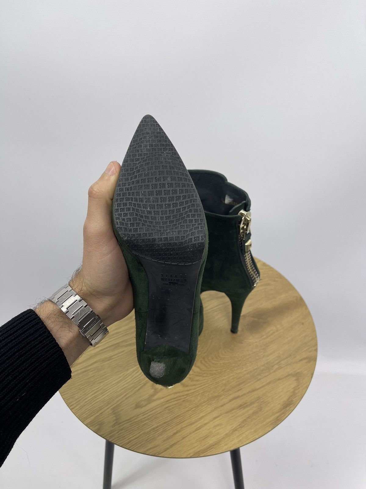 Stuart Weitzman Stuart Weitzman Green Leather Ankle Boots High Heel Size 37 Size US 7 / IT 37 - 6 Thumbnail