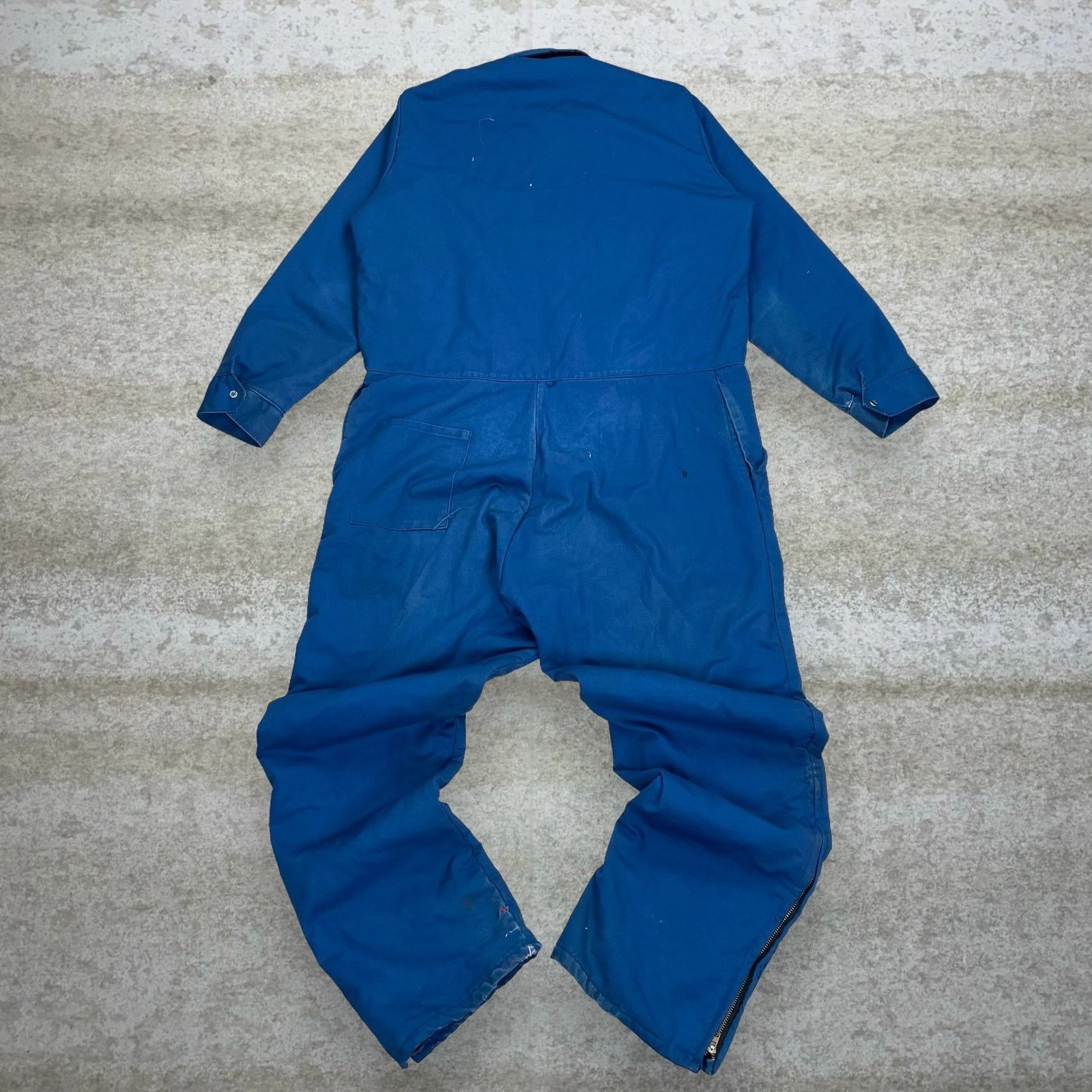 Vintage True Vintage Coveralls 70s Blue Canvas Quilt Lined Zip Up Size US 44 / EU 60 - 2 Thumbnail