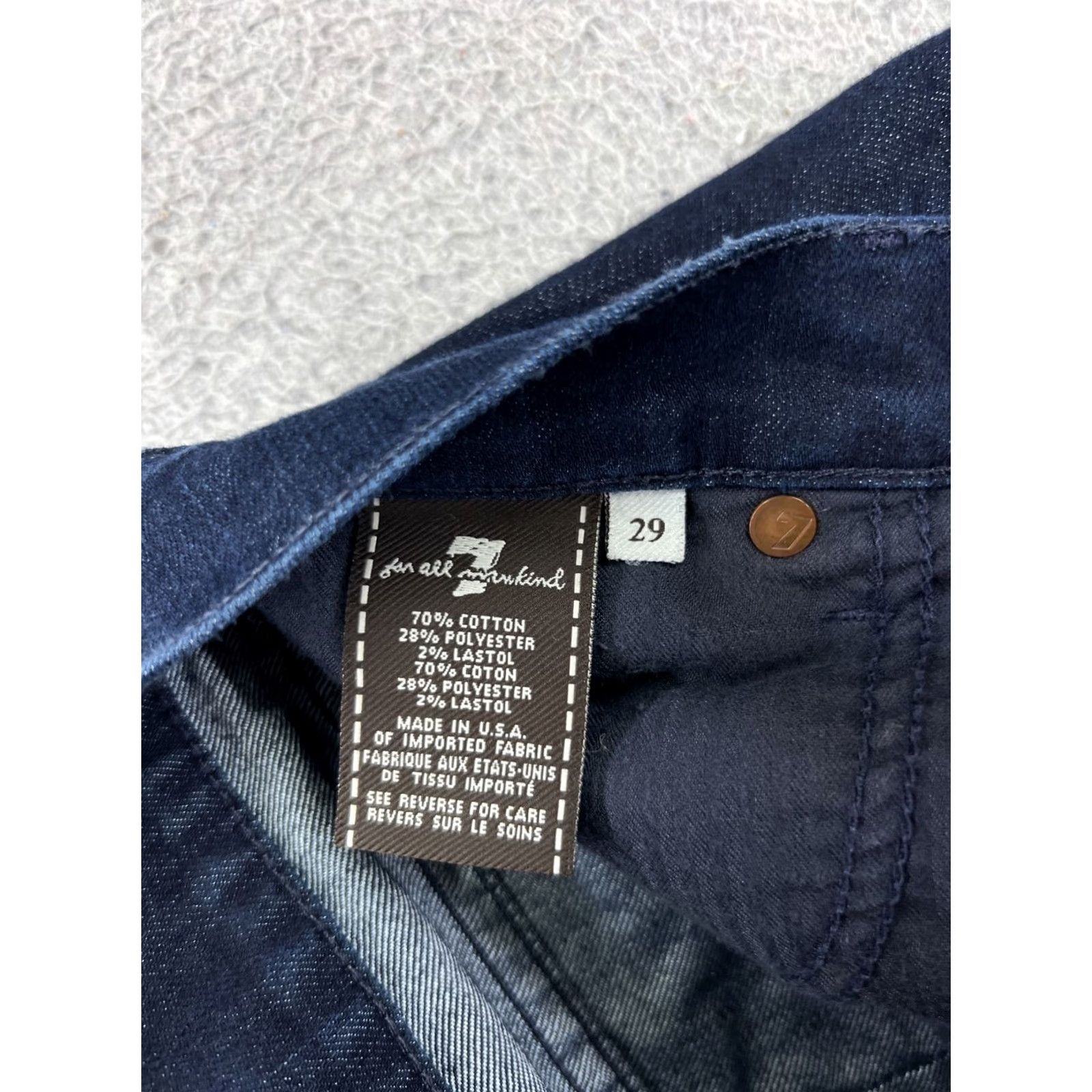 7 For All Mankind 7 For All Mankind Jeans Women 29 Blue Denim Dark Wash Skinny Zip Ankle Cotton Size 29" - 4 Thumbnail