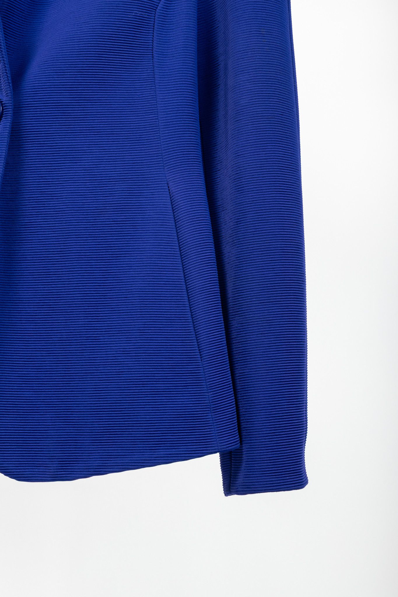Giorgio Armani Giorgio Armani Cobalt-Blue Ribbed-Knit Blazer Size S / US 4 / IT 40 - 6 Thumbnail