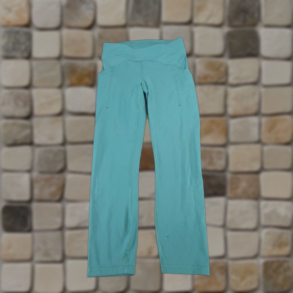Lululemon Lululemon Leggings Womens 6 Power Thru HR Crop Teal Blue Activewear Cropped Athletic Tight Comfortable Space Athleisure Gym Running Yoga Womens Size 28" / US 6 / IT 42 - 1 Thumbnail