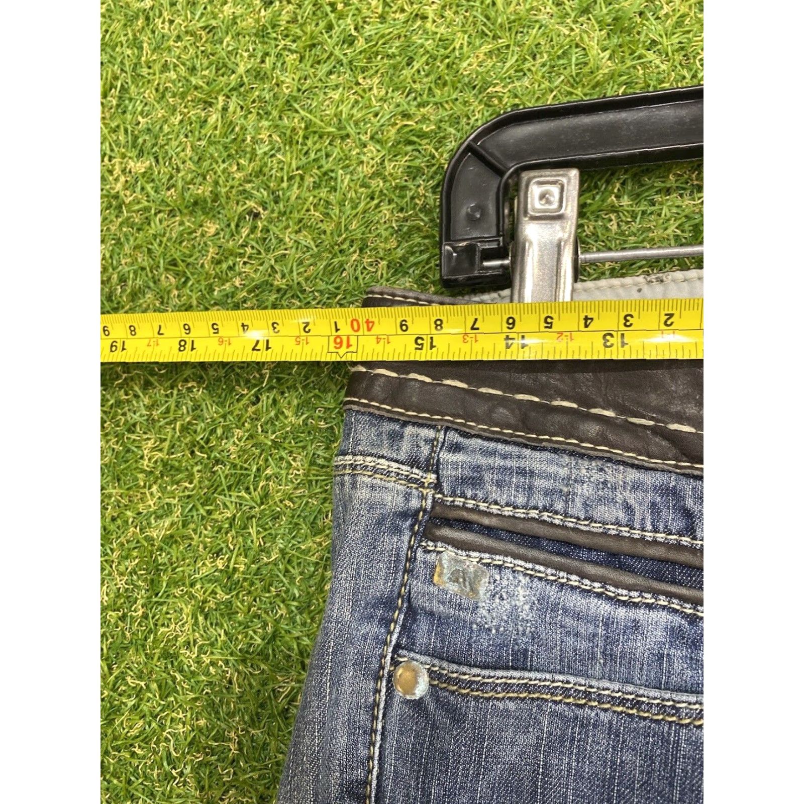 Vintage Allyance Blue Denim Jeans Womens Size 29 Low Rise Flare 30" Inseam Stretch Pockets Size 29" - 4 Thumbnail
