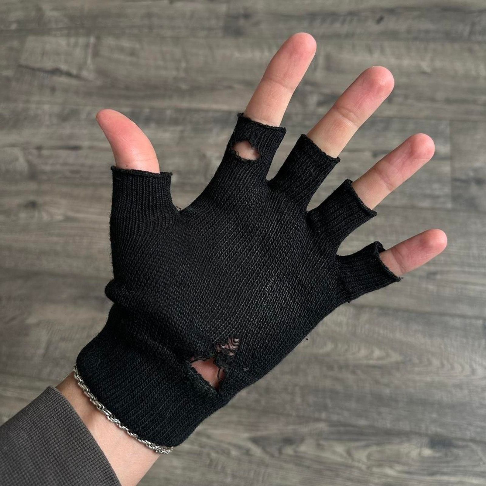 Vintage Vintage 00s Disturbed Rock Metal Punk Band Fingerless Gloves Size ONE SIZE - 8 Thumbnail