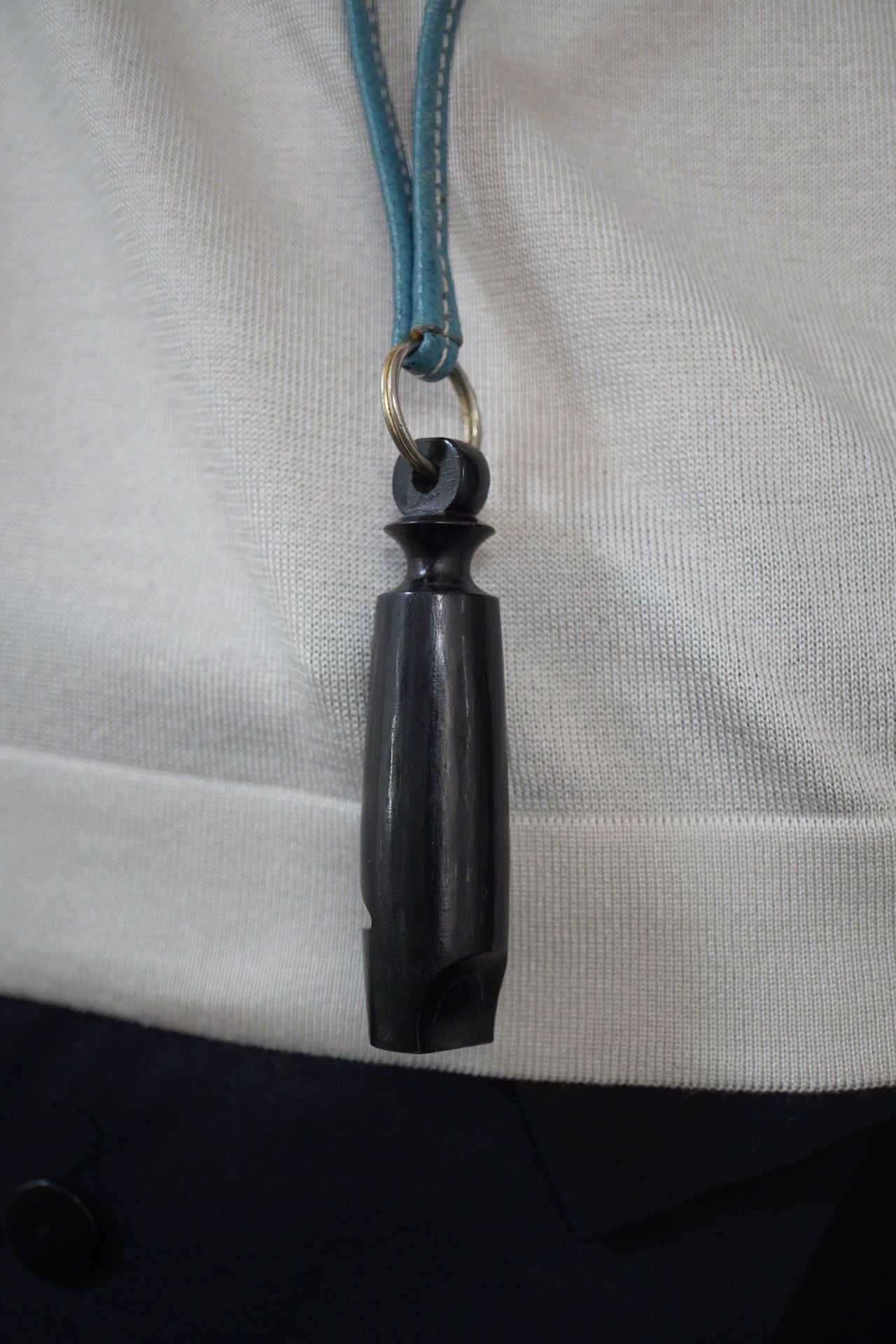 Hermes Hermes 1990s Buffalo Horn Dog Whistle Blue Size ONE SIZE - 1 Thumbnail