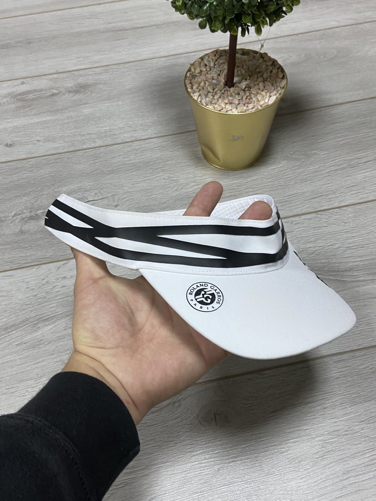 Yohji Yamamoto Y-3 Yohji Rolland Garros vintage adidas stripes visor cap Size ONE SIZE - 2 Thumbnail