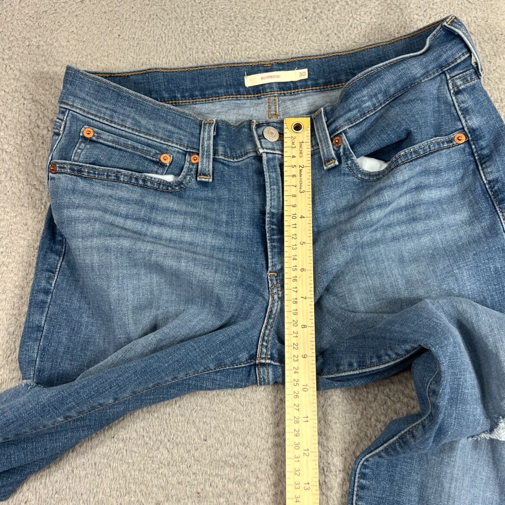 Levi's Levi's Boyfriend Jeans Womens 30 Medium Wash Blue Denim Ankle Relaxed Stretch Size 30" / US 8 / IT 44 - 4 Thumbnail