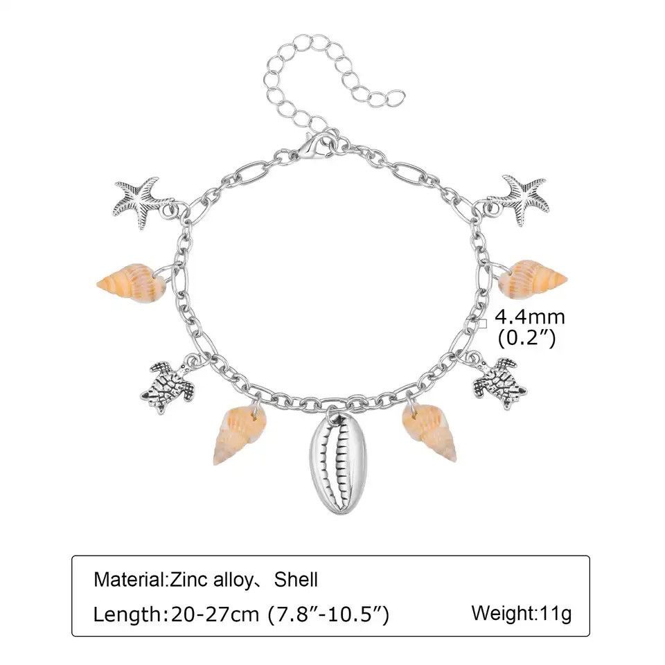 Other Beach Conch Seafish Sear Turtle Charms Anklet Size ONE SIZE - 2 Thumbnail