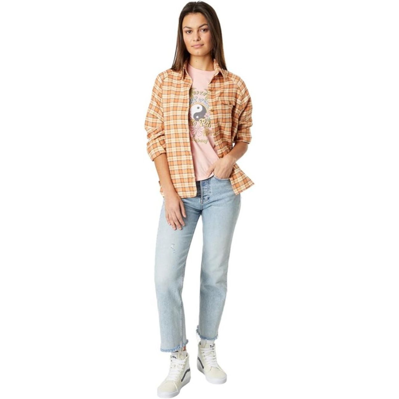 Billabong NWT New Billabong Best Time Cotton Long Sleeve Plaid Shirt Size L / US 10 / IT 46 - 3 Thumbnail