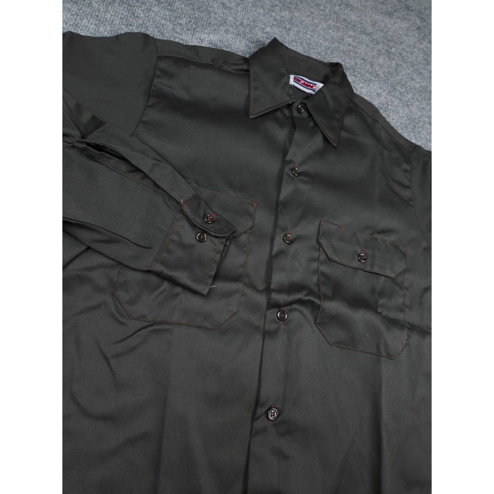Vintage VINTAGE Big Mac Shirt Mens 14-14.5 / 32 Gray-Green Long Sleeve Work Shirt NWOT Size US M / EU 48-50 / 2 - 4 Thumbnail
