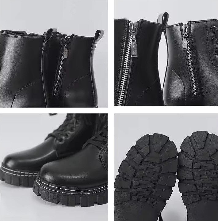 Designer Streetwear Outdoor Casual Motorcycle Punk PU Leather Boots Size US 9.5 / EU 42-43 - 6 Thumbnail