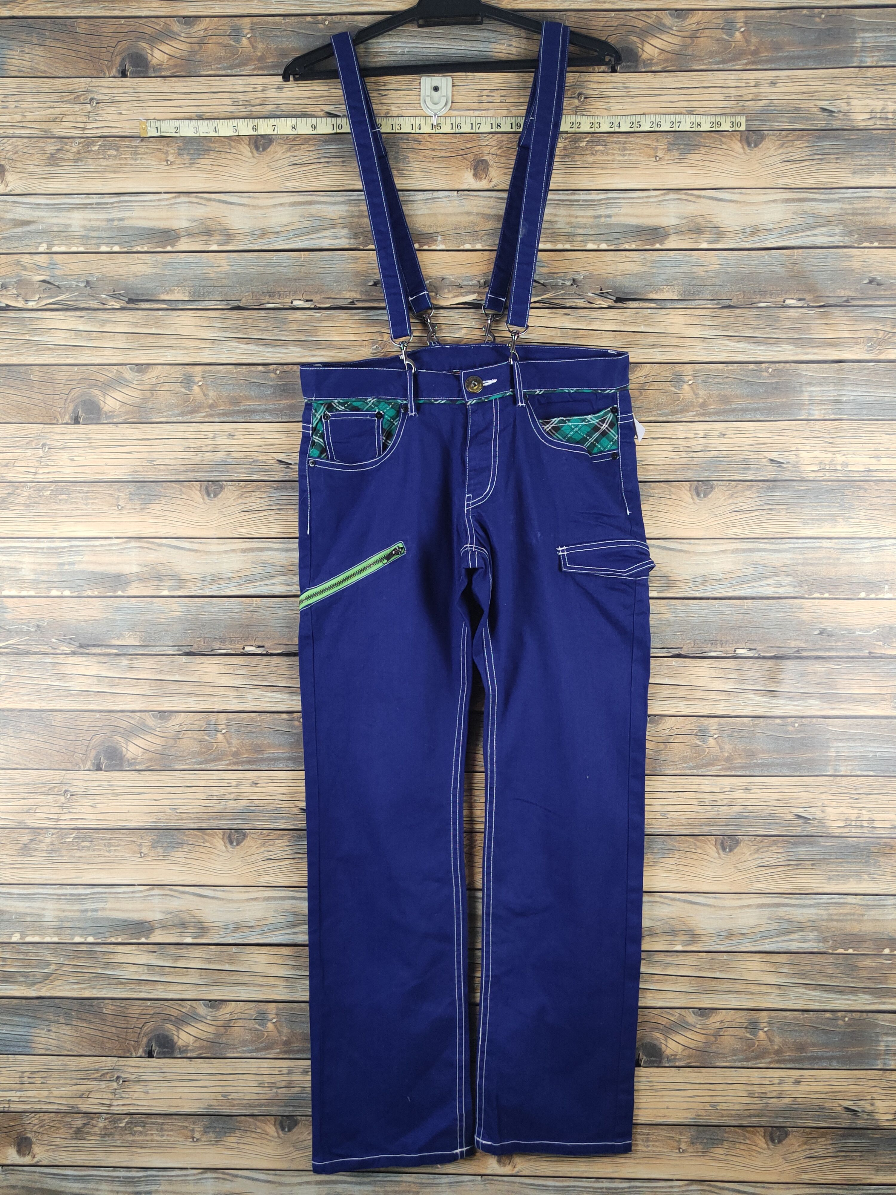 Japanese Brand × Vintage DL Japanese Brand Blue Suspender Pants #1084 Size 32" / US 10 / IT 46 - 1 Thumbnail