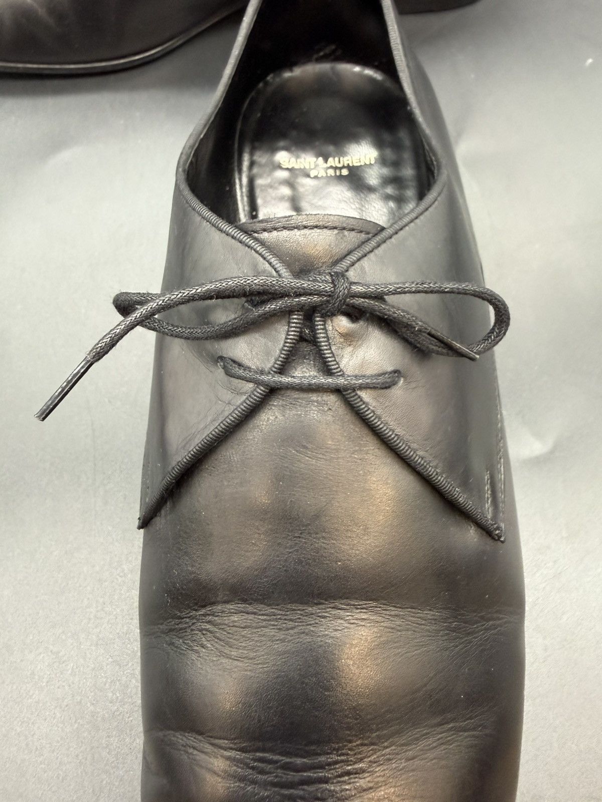 Saint Laurent Paris SAINT LAURENT PARIS — Black Leather Derby | EU 44.5 Size US 11.5 / EU 44-45 - 20 Thumbnail