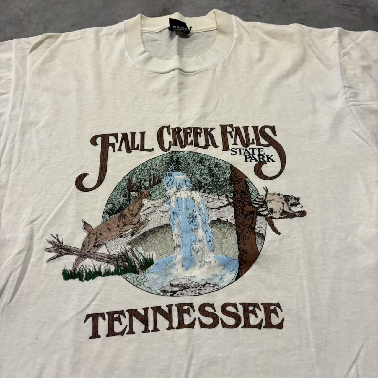 Japanese Brand × Vintage Crazy Vintage 90s Fall Creek Falls Tennessee Nature Single Stitch Graphic Tee! Size US XL / EU 56 / 4 - 2 Thumbnail