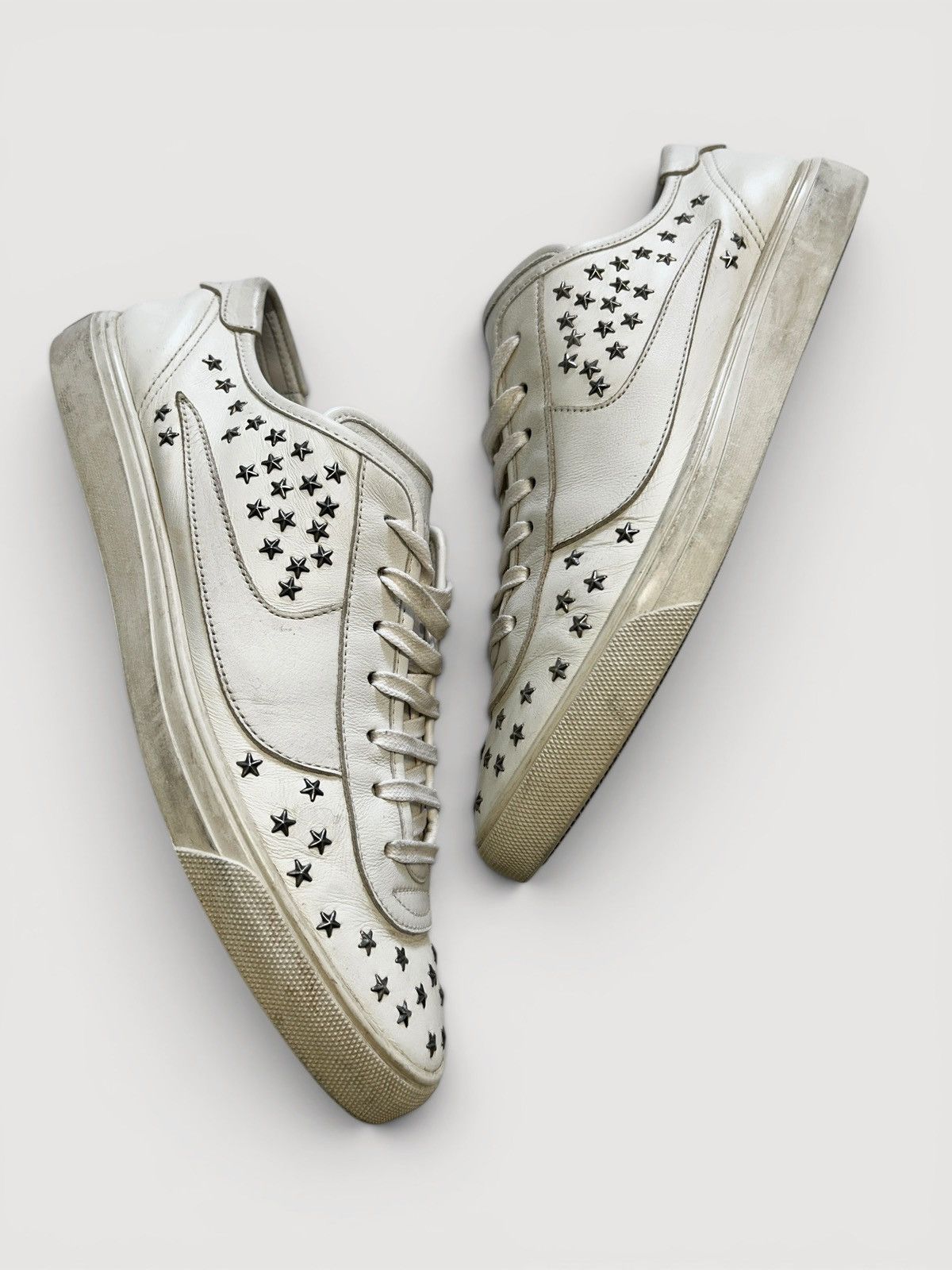 Saint Laurent Paris SS2019 Court Classic Star Stud Leather Sneakers Size US 8 / EU 41 - 3 Thumbnail